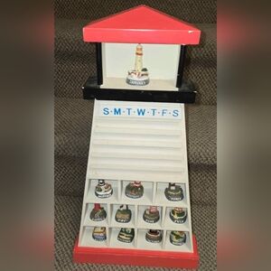 Wooden Light House Wall Shelf Calendar with Ceramic Month Lighthouses